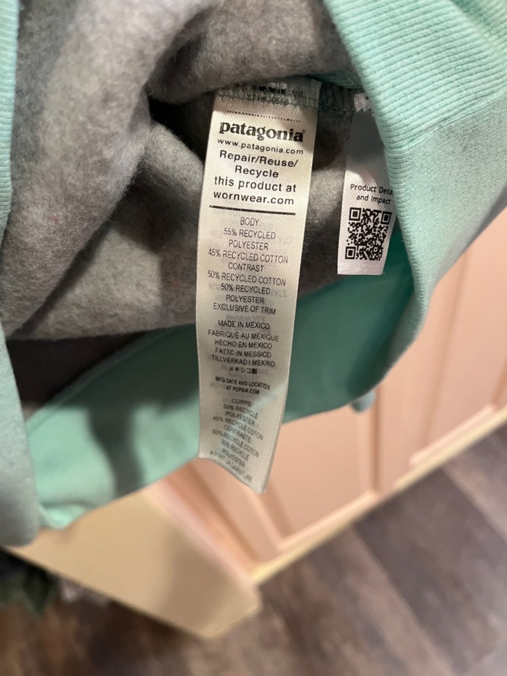 Patagonia uprisal 73 skyline crew rinsed green men med, women lg heavier warm - Picture 11 of 11